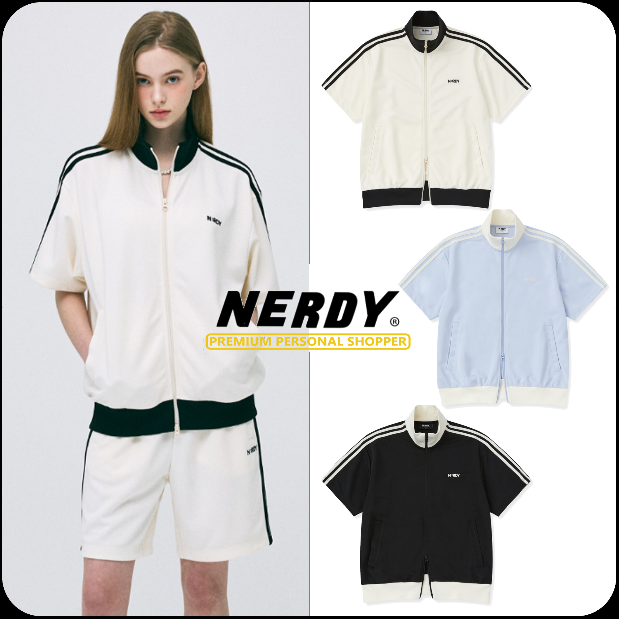 [ NERDY ]★25SS★韓国人気★CLASSIC SHORT SLEEVE NY TRACK TOP