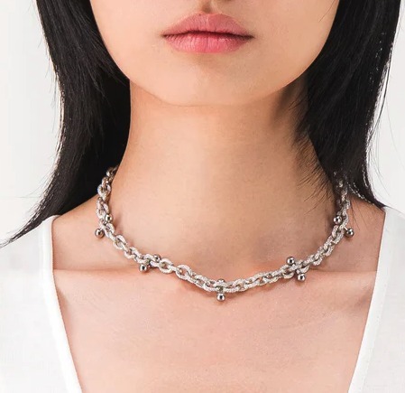 Justine Clenquet チェーン ネックレス バーベル シルバー
