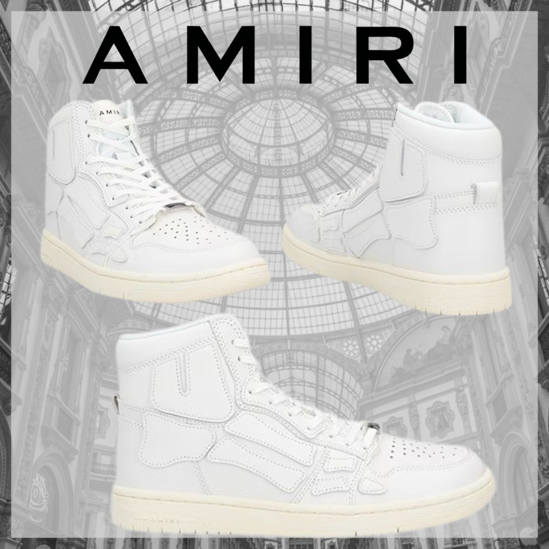 AMIRI* アミリ スカルハイカット レザー スニーカー ホワイト