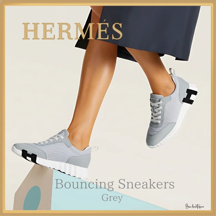 【柔らかな色味が魅力】HERMES スニーカー Bouncing グレー