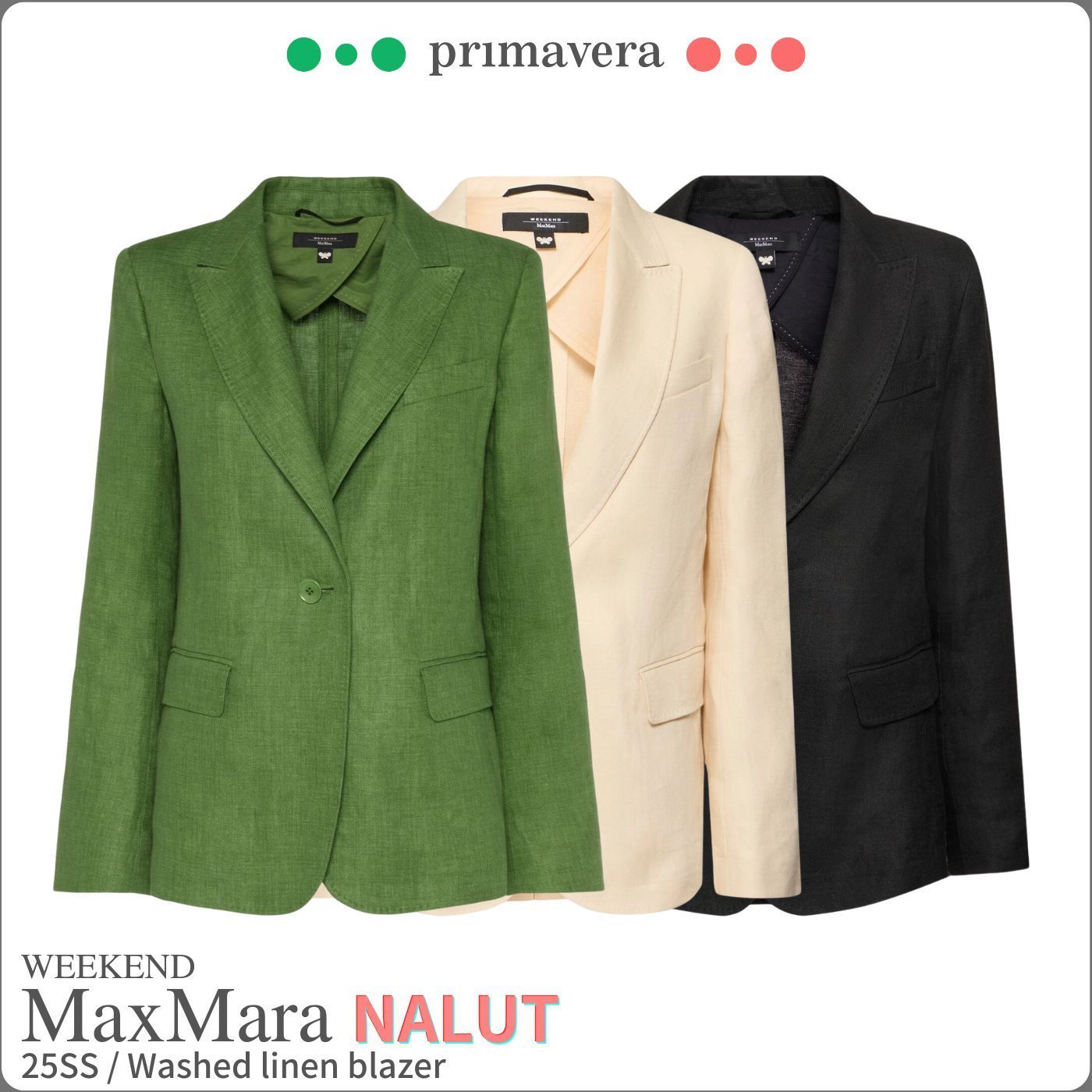Weekend Max Mara◆NALUT◆ウォッシュドリネンブレザー