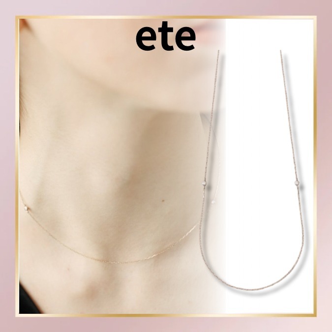 【ete】ネックレス ダイヤモンド K18 チェーン シンプル