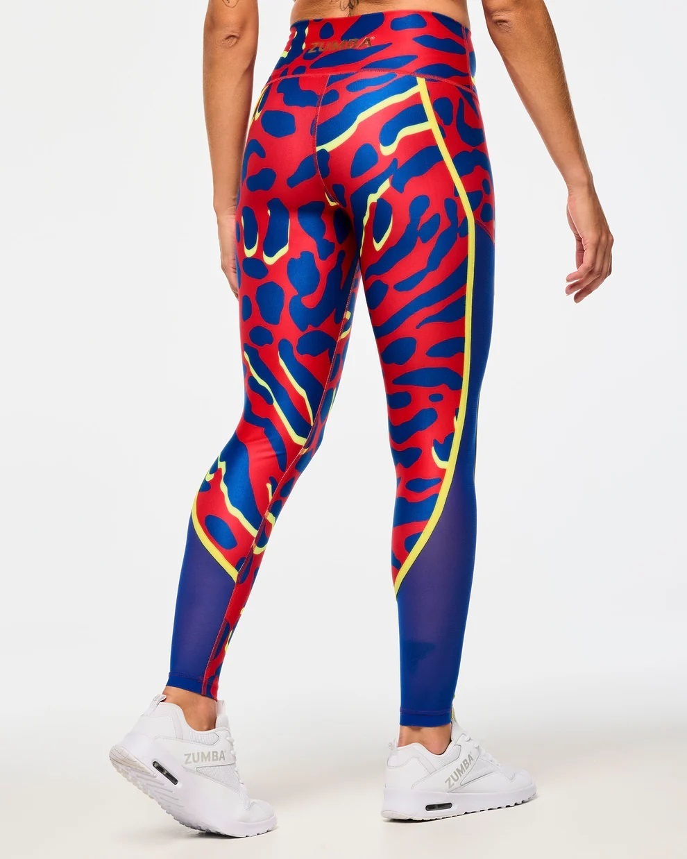 新作♪ズンバ Victory High Waisted Ankle Leggings -Red/Blue