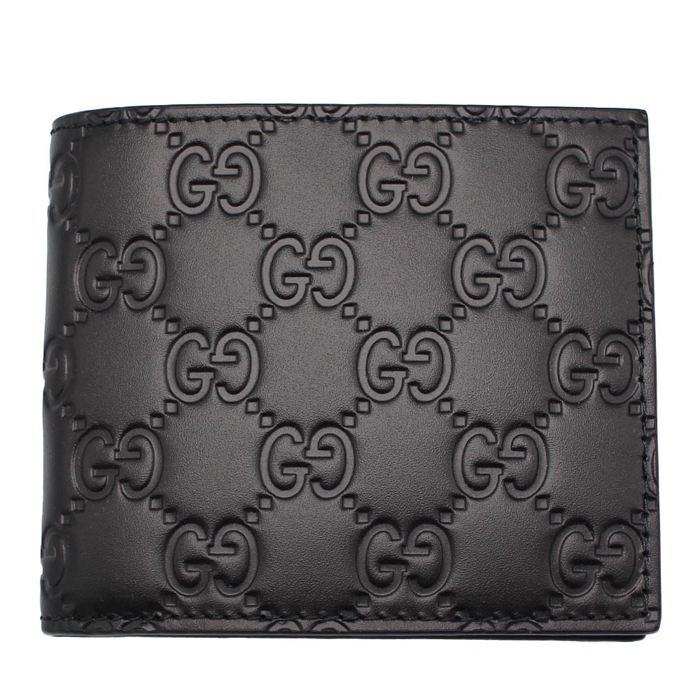 グッチ GUCCI 二つ折り財布 779836 CWC1N 黒 レザー グッチシマ