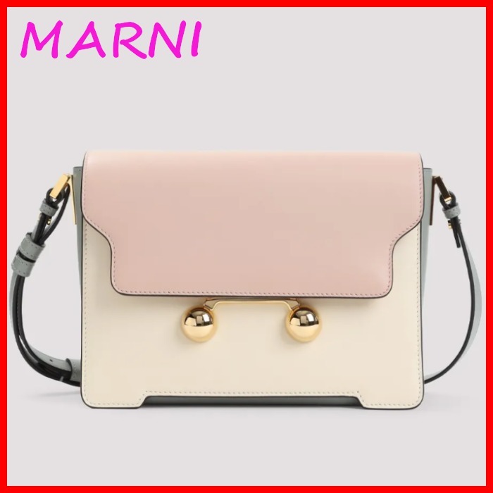 MARNI ロゴ Trunkaroo ミディアム レザー ショルダーバッグ