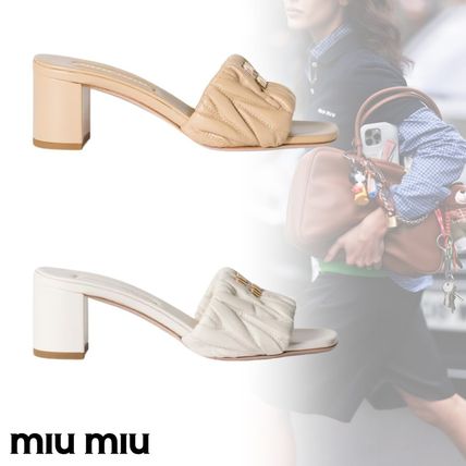 miu 【良品】ミュウミュウ ウェッジソール サンダル ベージュ