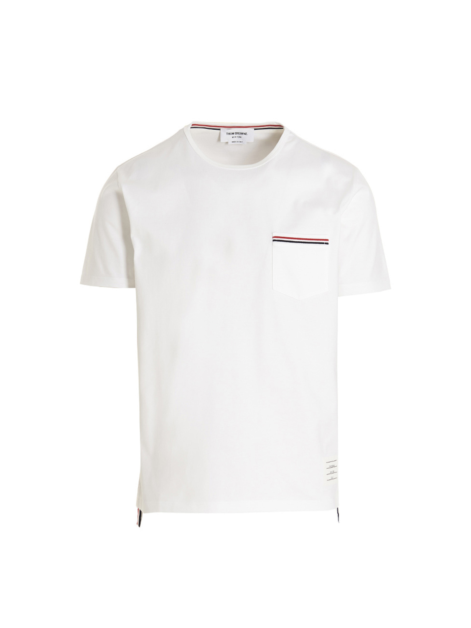 Tシャツ・カットソー THOM BROWNE Logo band jersey t-shirt White