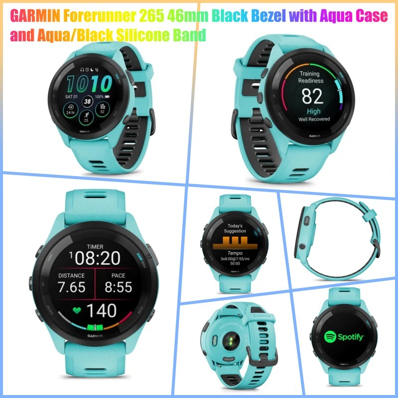 ★GARMIN★Forerunner 265 46mm★Black with Aqua