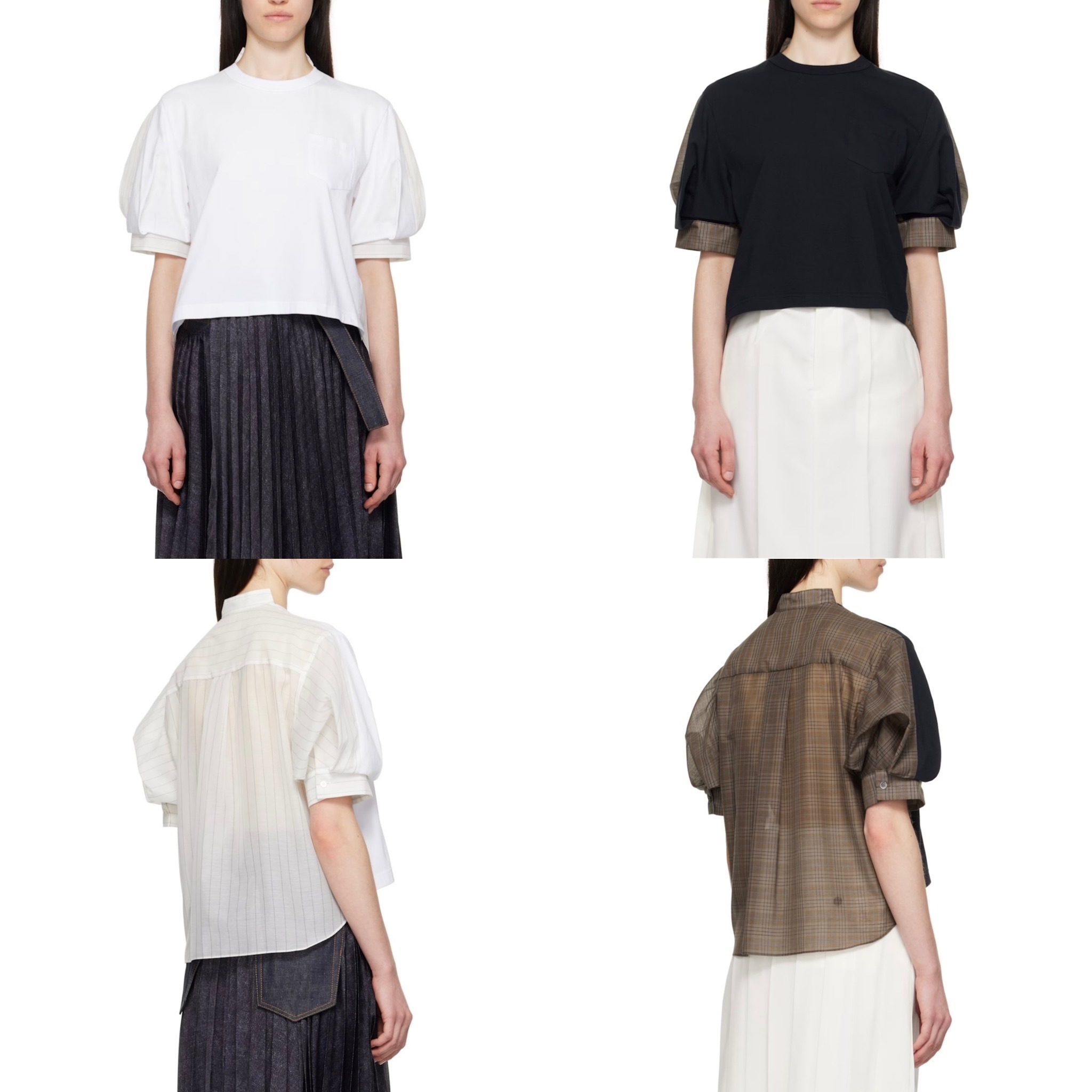 ★sacai★関税込♪NEW♪Spun Organza x Cotton Jersey T-Shirt
