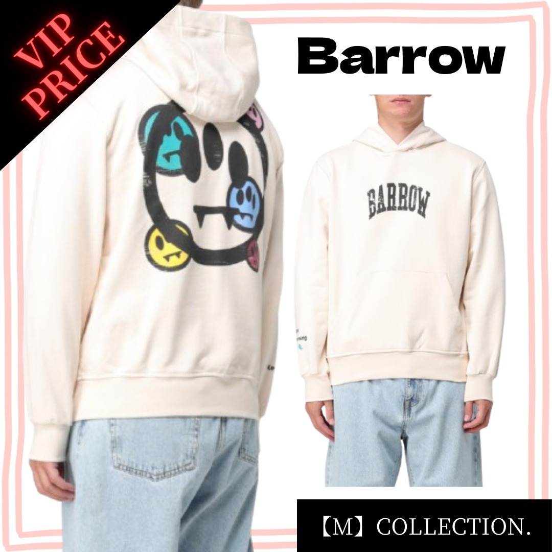 ☆★VIP価格★☆『Barrow』ロゴ クリームスウェットパーカー