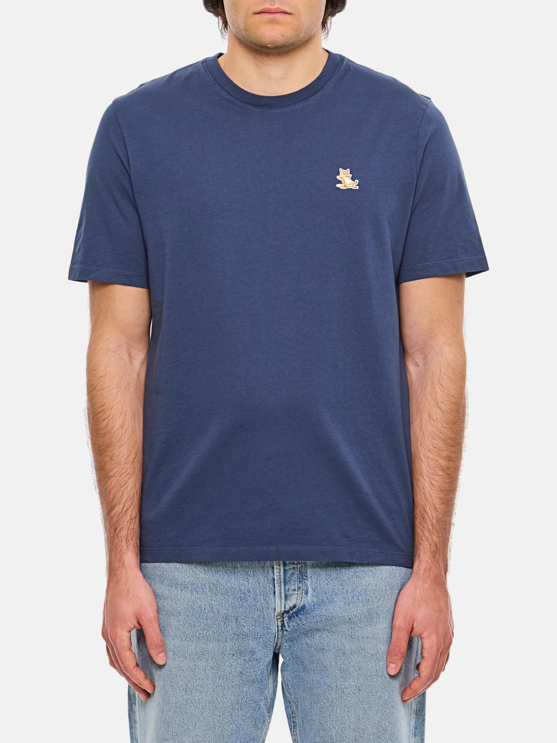 Tシャツ・カットソー MAISON KITSUNE Men T-shirt Blue LM00110KJ0008 P476