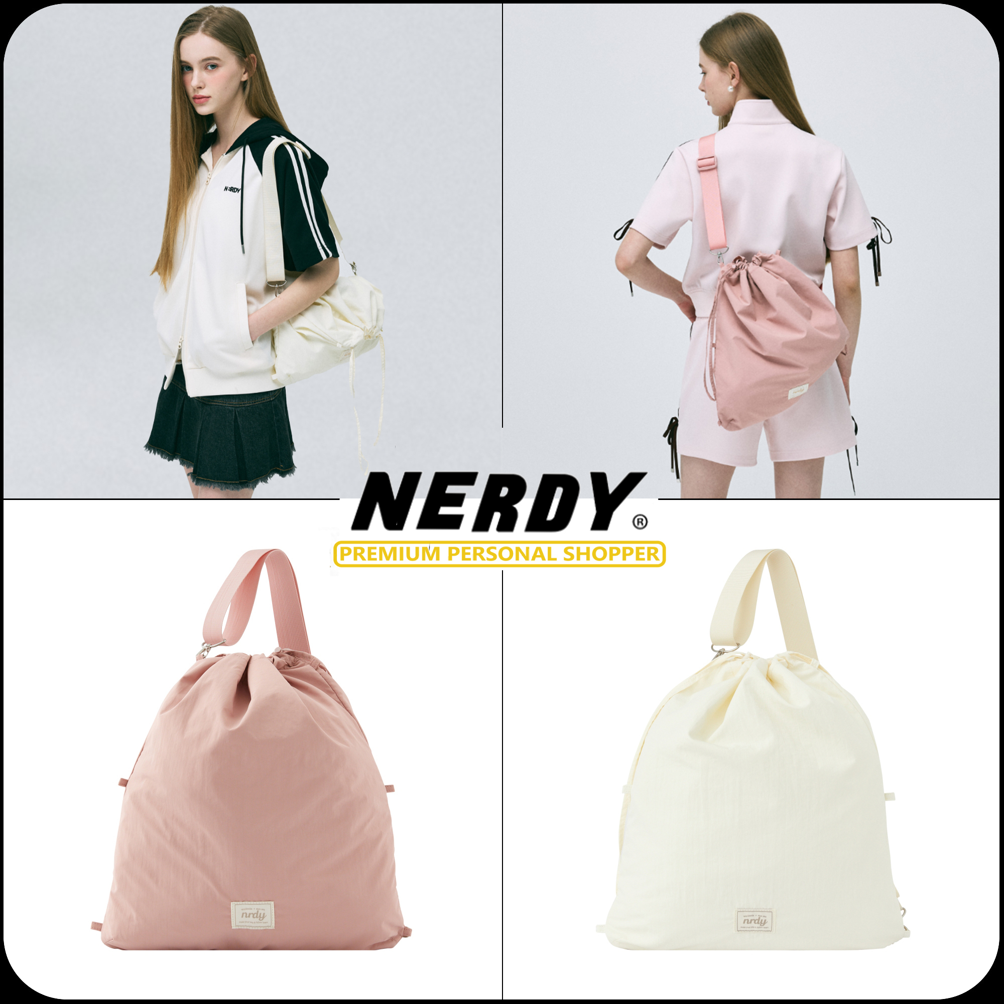 [ NERDY ]★25SS★韓国人気★LABEL THREE WAY GYM SACK