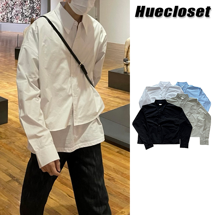 シャツ HUECLOSET Washed cropped shirt 25KERO142