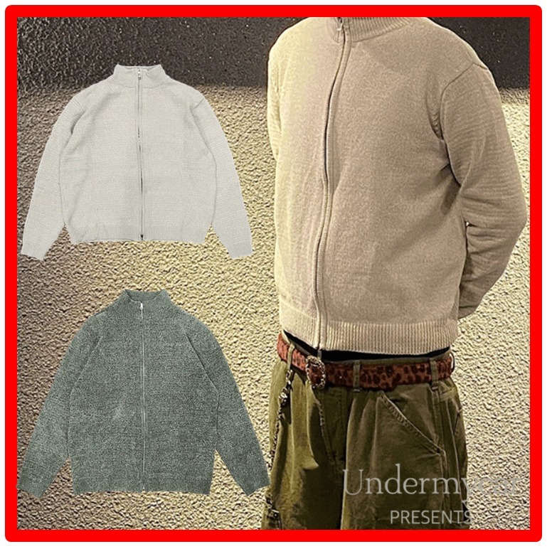★人気★【Undermycar】★ASSASSIN VELVET YARN KNIT ZIP-U.P★