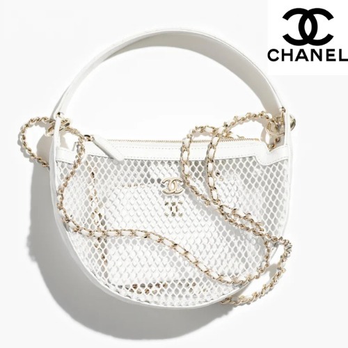 【透け感がお洒落に彩る】CHANEL メッシュショルダーバッグ 涼しげなメッシュ ポーチ付♪**【CHANEL】 ショルダーバッグ