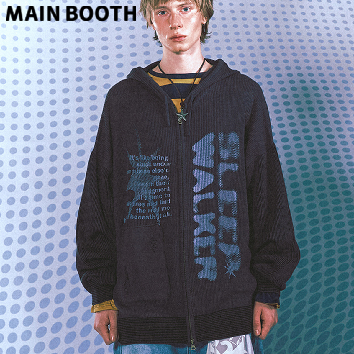 ★MAINBOOTH★Dreamer Hood Zip-Up Sweater(PURPLE)★正規品