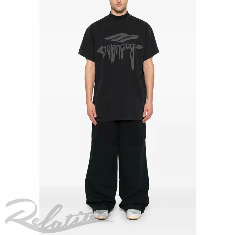 関税込【BALENCIAGA】3b リクイファイド オーバーサイズ Tシャツ ☆関税込☆【BALENCIAGA】3B Liquefied オーバーサイズ Tシャツ