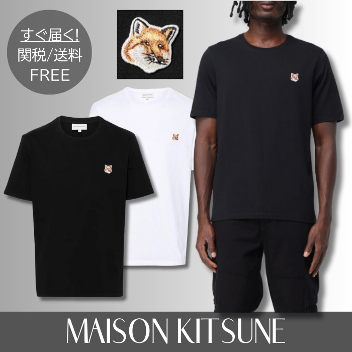 【国内発送】メゾンキツネ フォックスヘッド 半袖 ロゴ Tシャツ