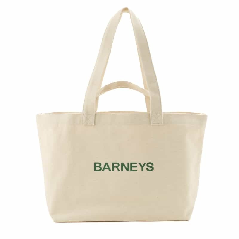 【BARNEYS NEW YORK】\"BARNEYS\" ロゴ入り横型2WAYトートバッグ