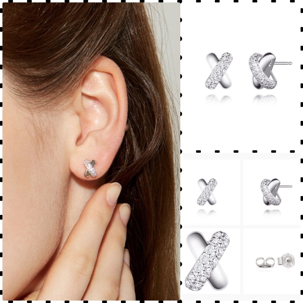 【STONEHENgE】Crossing Silver Cubic Earrings SA24C41F