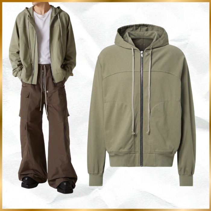 ◆Rick Owens◆ジップアップコットンジャージーパーカー