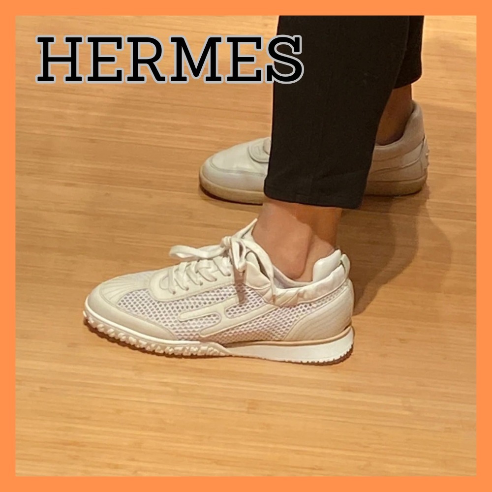 【シンプルなデザインが使い易い♪】HERMES スニーカー ジェット