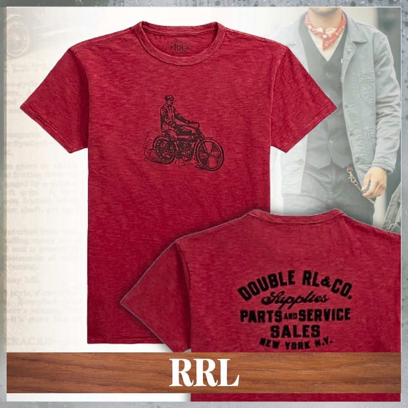 【RRL】スラブ ジャージー グラフィック Tシャツ