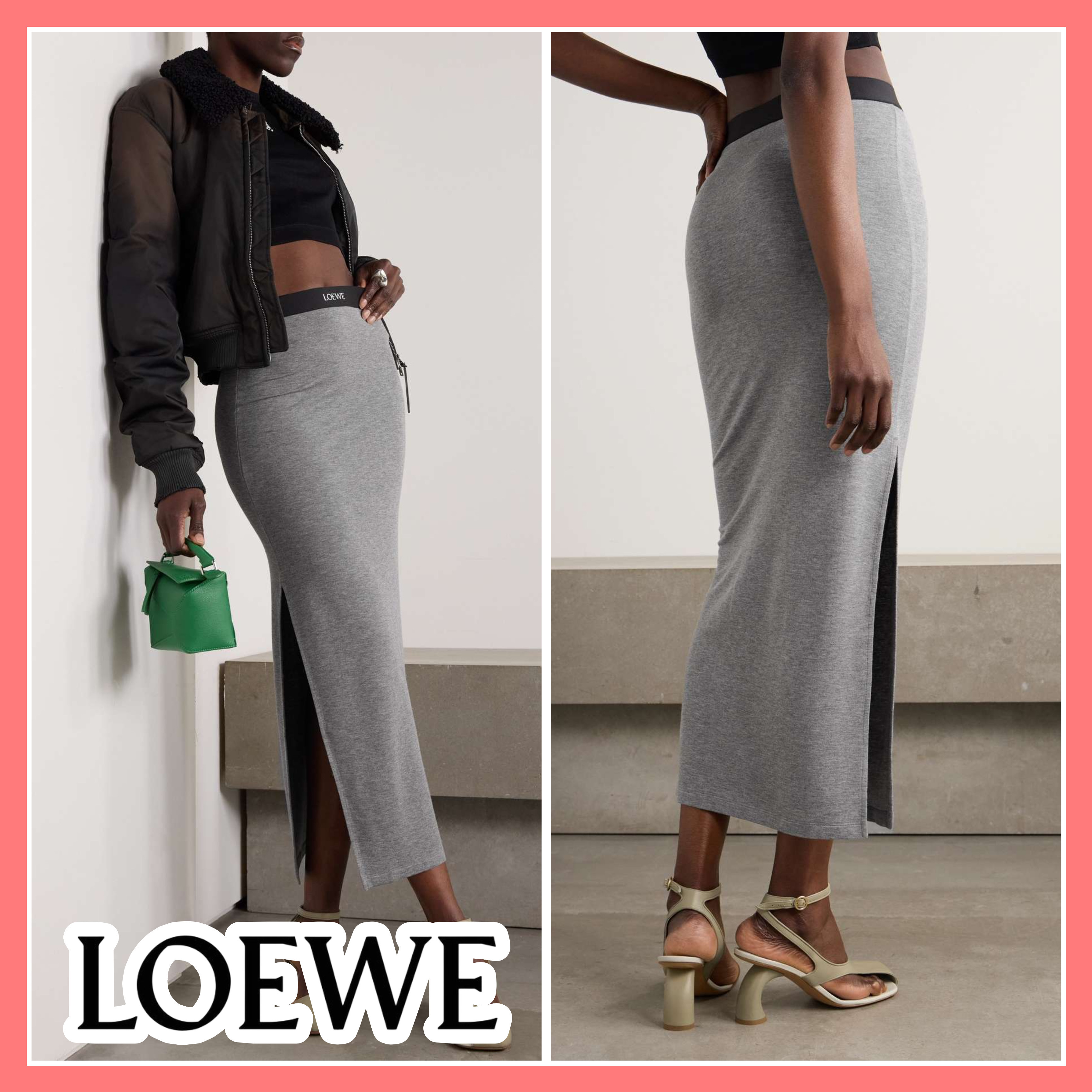 【関税込み】☆LOEWE☆ カシミヤ＆レーヨン ミディ丈スカート