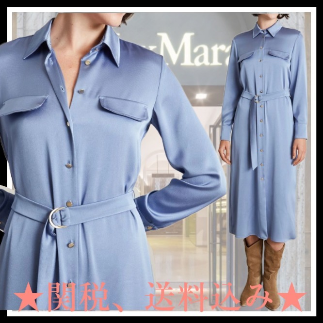DT★Max Mara★pec サテンシャツドレス