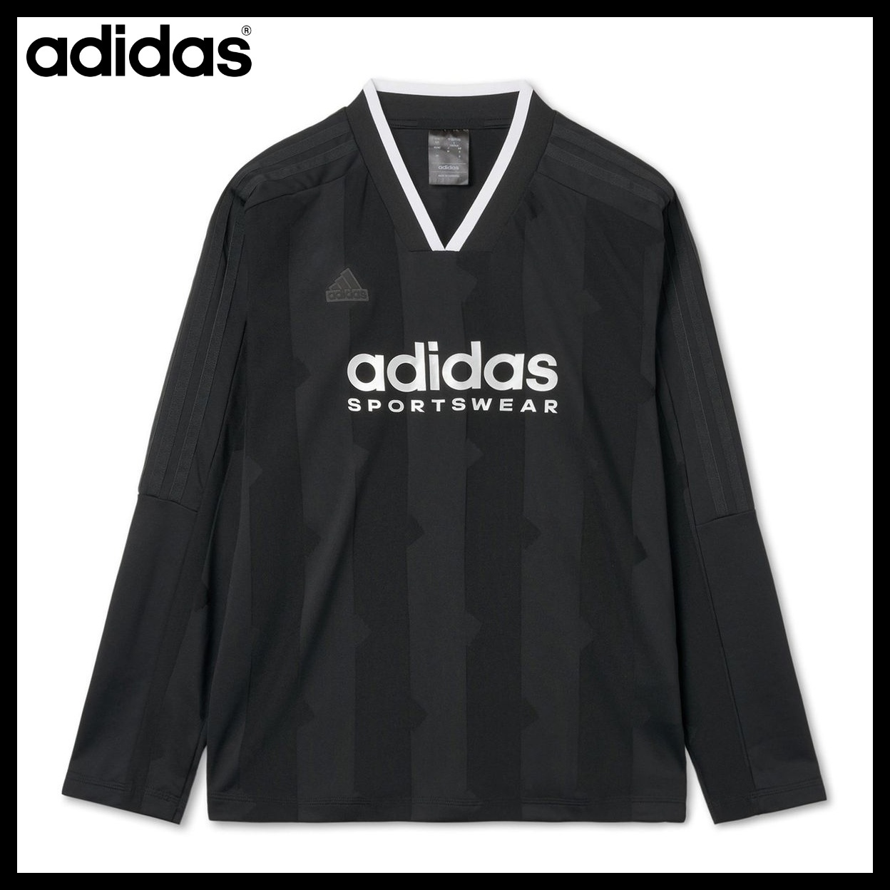 ★adidas★ Tiro Cut 3S Jacquard Long Sleeve Tee Black