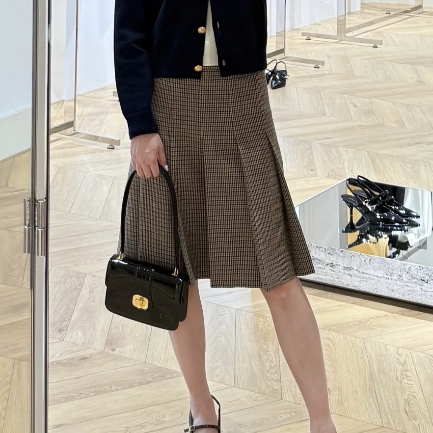 新作【チェック柄☆】CELINE プリーツスカート