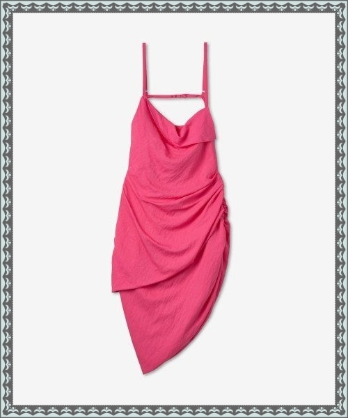 ★JACQUEMUS★ La Robe Saudade Asymmetric Drape Mini Dress Pi