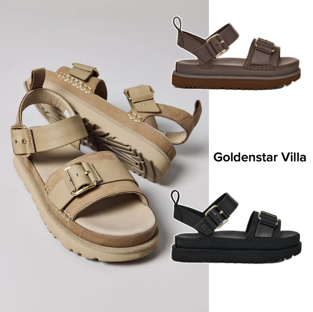 【UGG】Goldenstar Villa 軽量 快適 レザー ストラップ サンダル