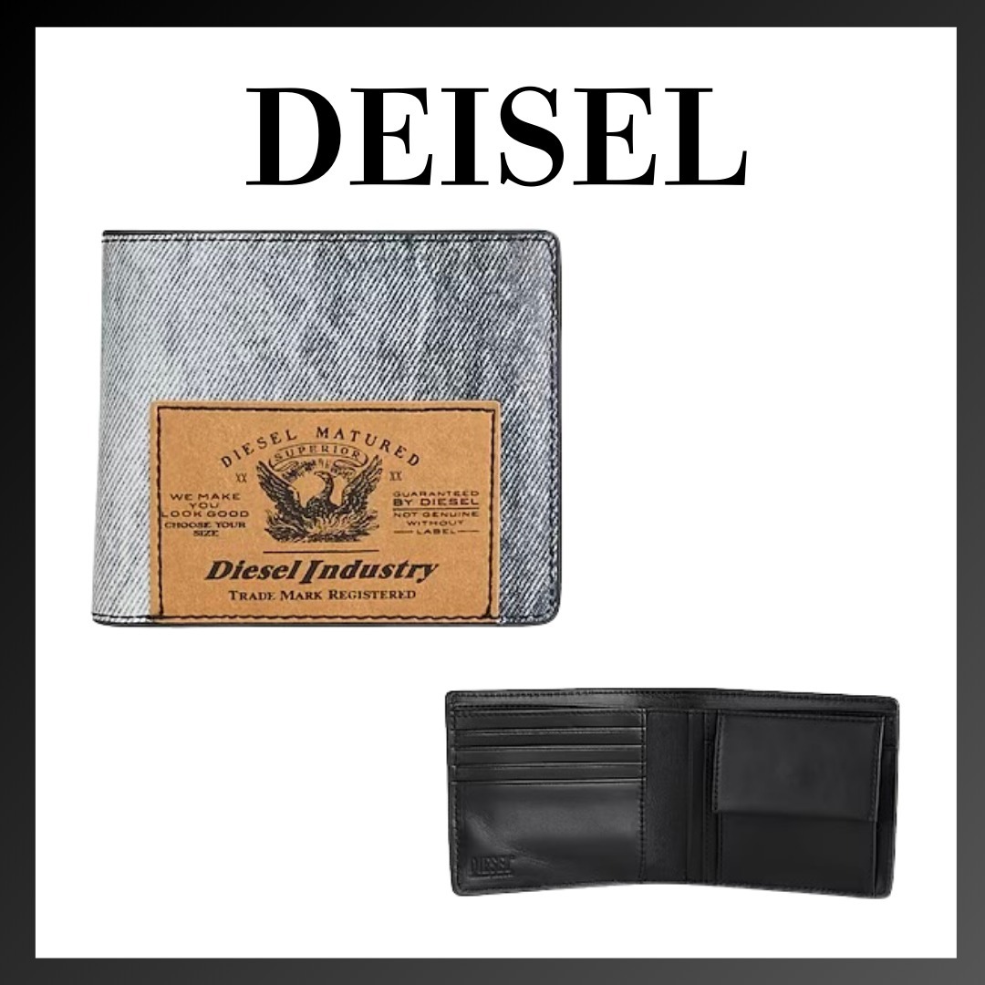 ＊DIESEL ＊ディーゼル テクスチャードレザー 二つ折り財布