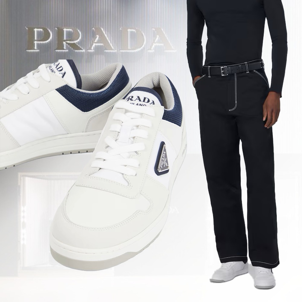 【都会的な】PRADA リナイロン&レザー ダウンタウンスニーカー