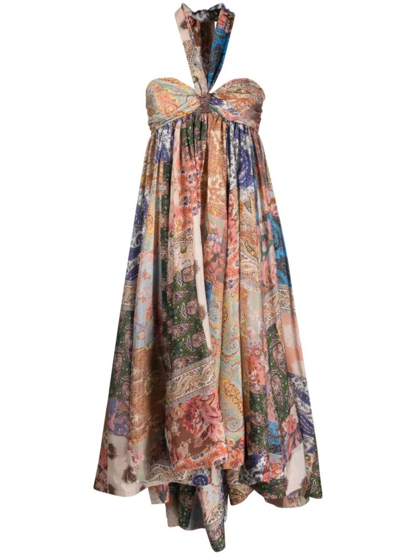 オールインワン・サロペット Zimmermann Devi Paisley-Print Halterneck Dress