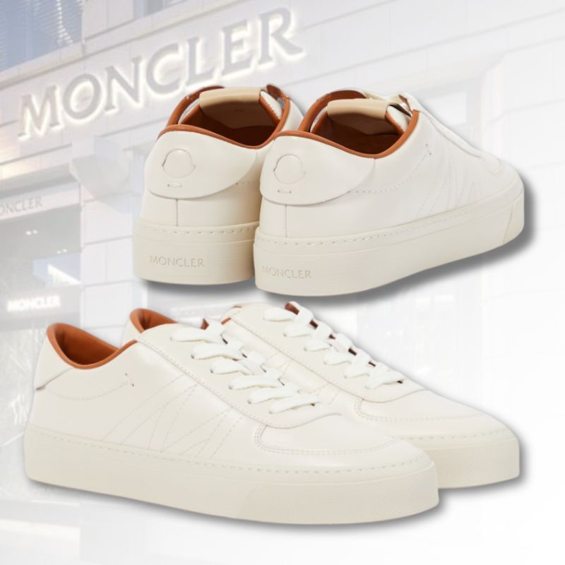 【ホワイト】MONCLER モンクラブ カーフレザースニーカー