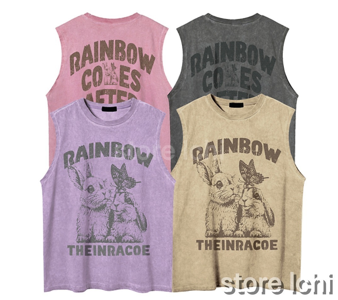 メンズ タンクトップ ラビット ウォッシュ加工 T03029
