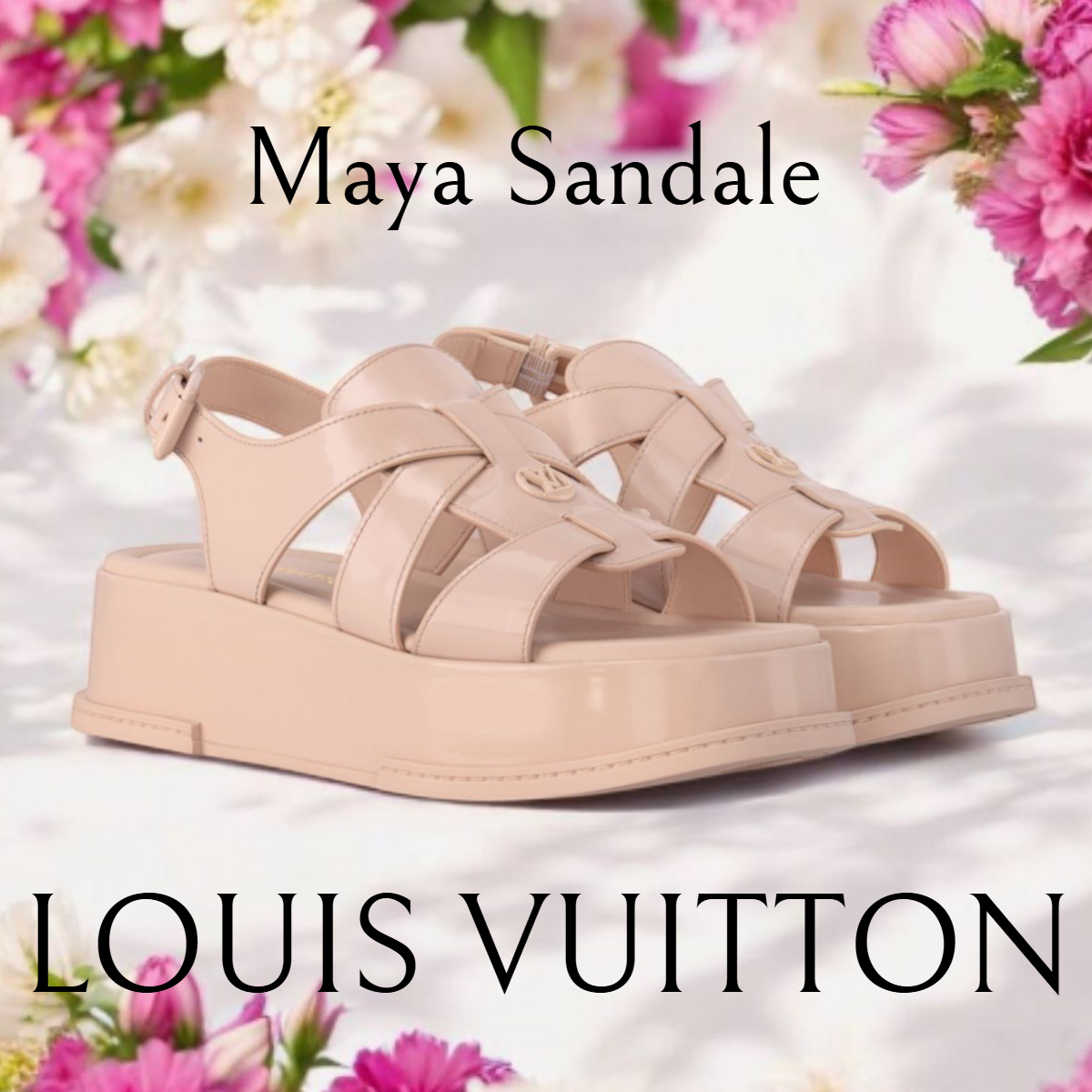 レディース*LV*プラットフォームソール付 マヤサンダル ピンク