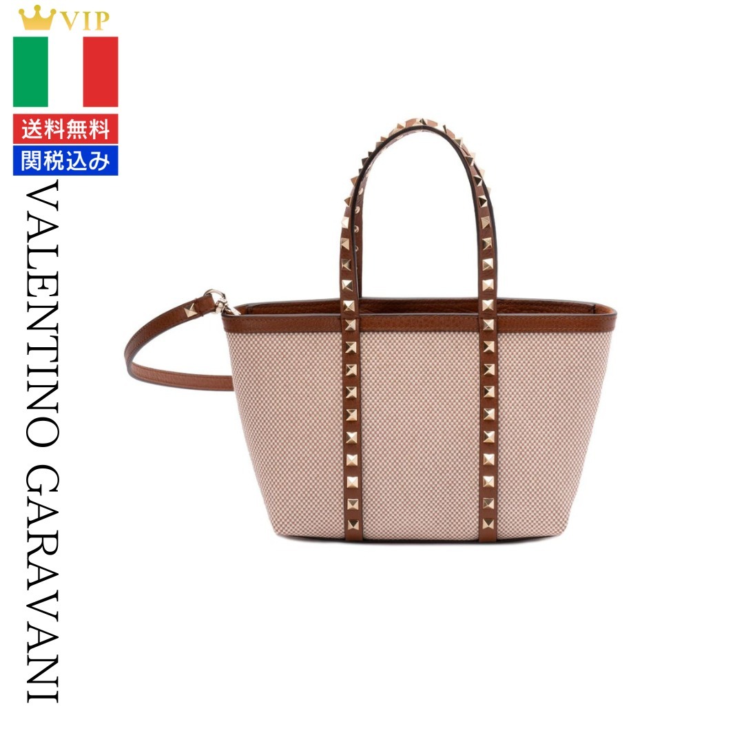 VIP【送料関税込】VALENTINO GARAVANI ROCKSTUD CANVAS MINITOTE