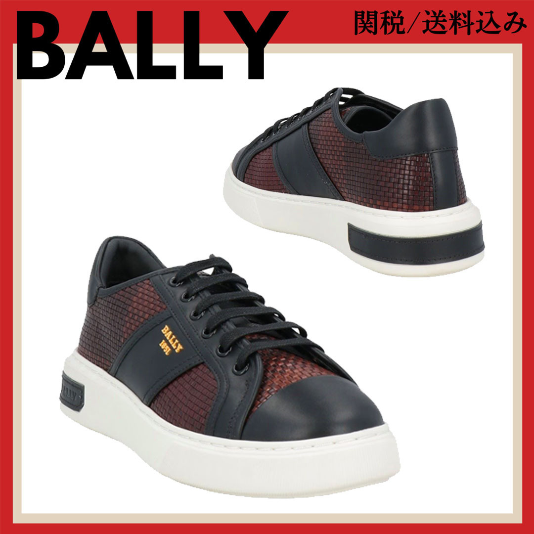 スニーカー【BALLY】関税送料込み レースアップ バイカラー ロゴ