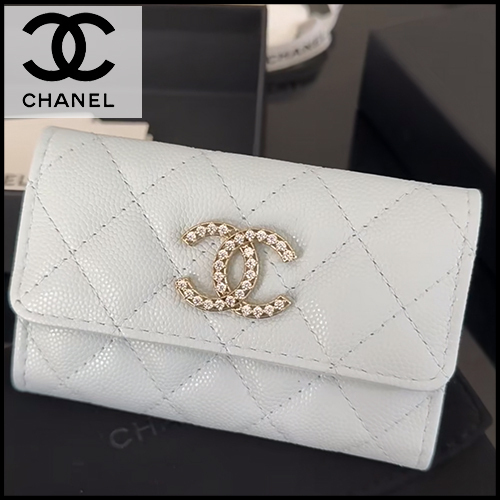 ★パステルカラーが可愛い★【CHANEL】フラップカードホルダー
