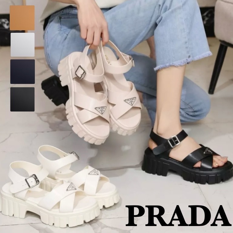 【大人気】PRADA ★ モノリス ラバー サンダル