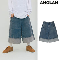 【ANGLAN】25SS★ [AG] Turn-up Washed Denim Half Pants