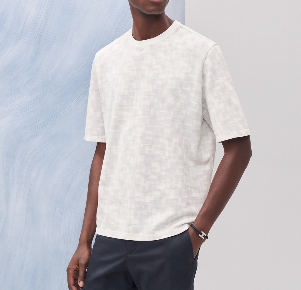 【上質をプラス★】HERMES Calques en H Tシャツ men's この夏大活躍☆】HERMES Calques en H Tシャツ men's