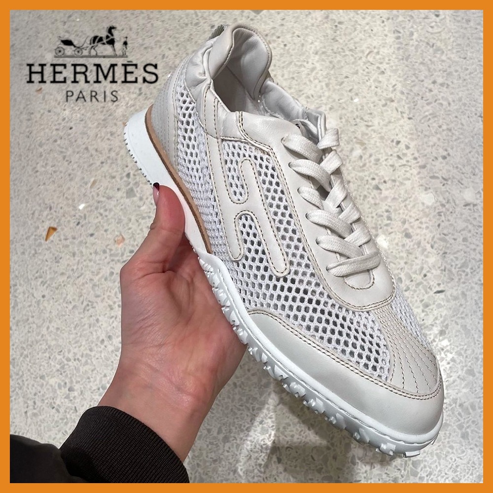 【軽やかなデザイン★】HERMES メッシュ ジェットスニーカー