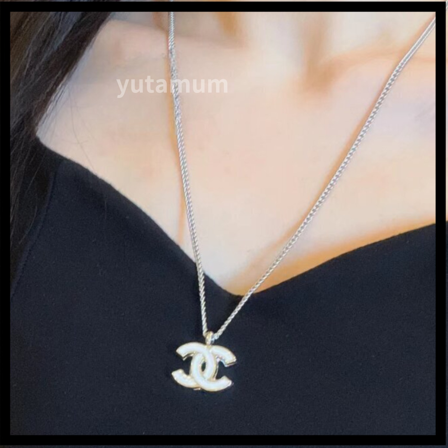 【25S/シンプル上品なデザイン♪】CHANEL ロゴネックレス 可愛い