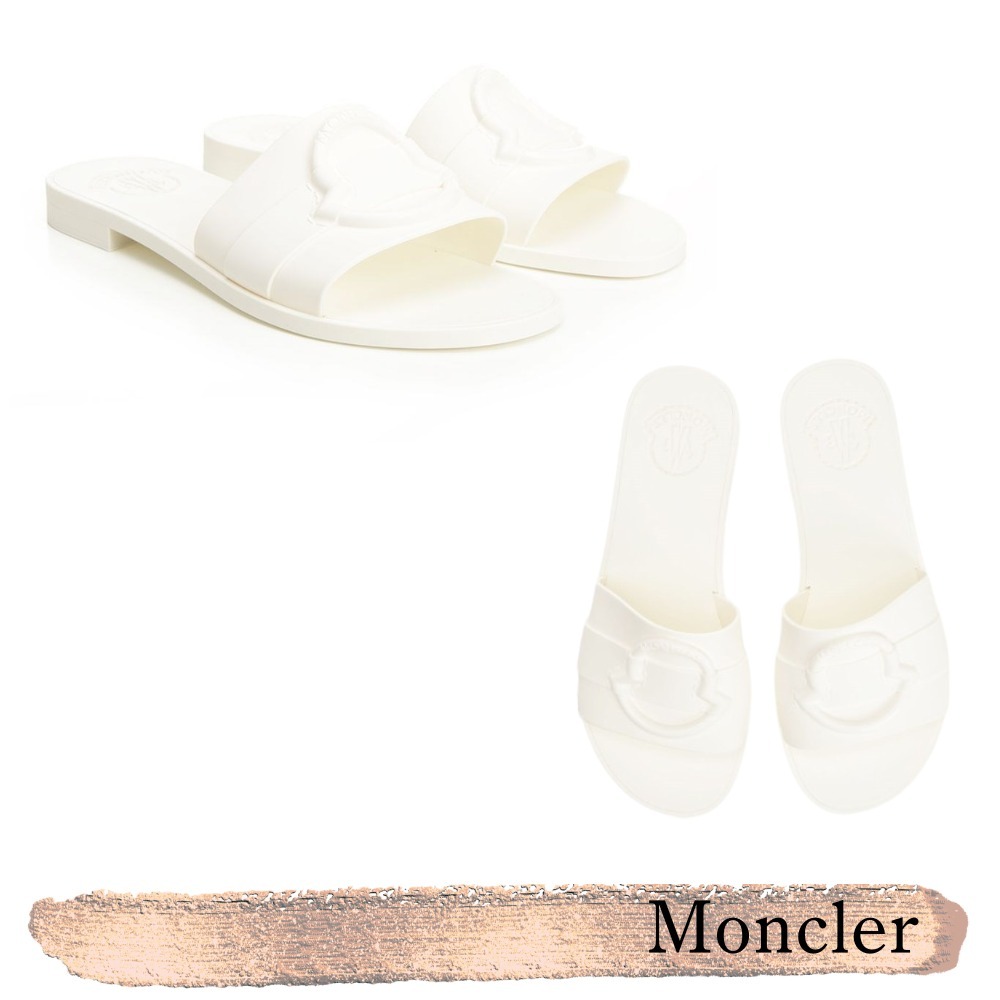Moncler☆関税込☆Mon ロゴバンド スライドスリッパ ベージュ
