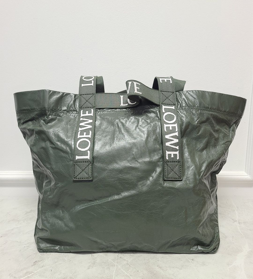 LOEWE■ボドル グリーン フォールド ショッパーバッグA+級