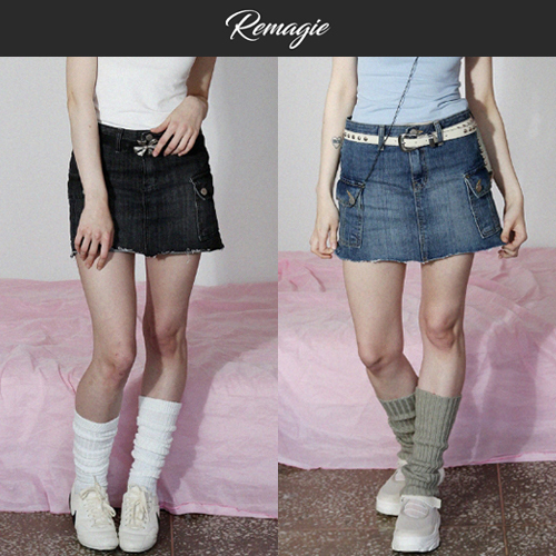 ★2025SS新作★REMAGIE★Cargo denim skirt